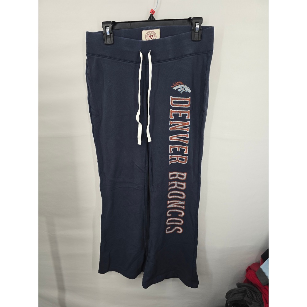 47 Brand Denver Broncos Women Navy Blue Wide Leg Sweatpants Medium NFL Football
